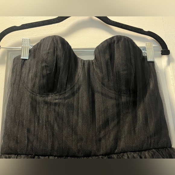 Alice & Olivia Whimsigoth Fem Corset Silk Dress Black Strapless Medium - Picture 8 of 9